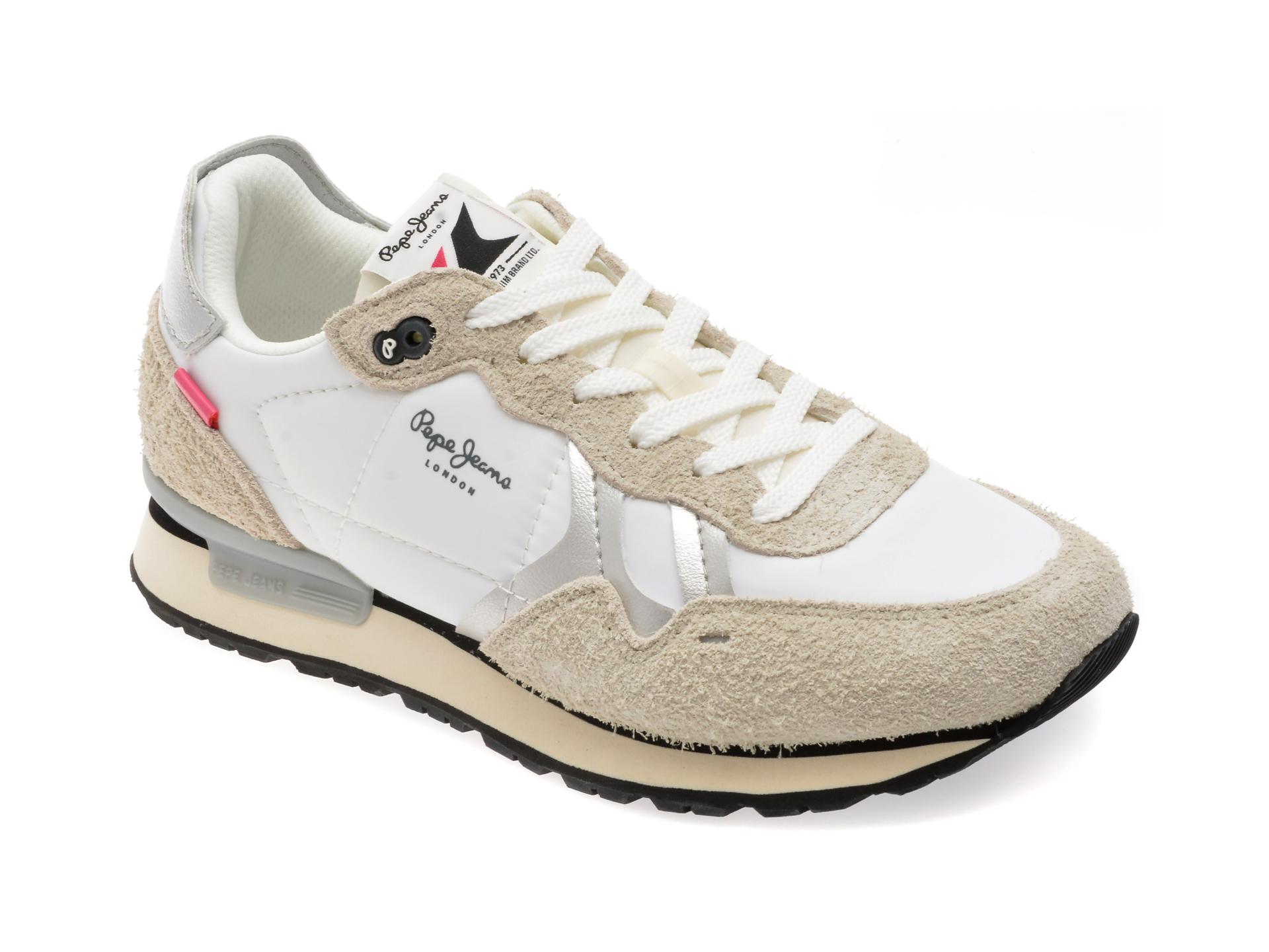 Pantofi PEPE JEANS BRIT FLY albi textil