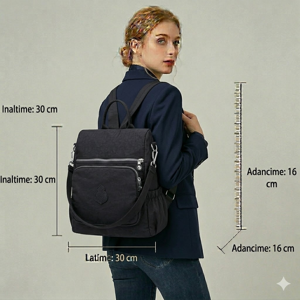 Rucsac Dama Pfy Aila GT1842 Antifurt Negru - imagine 2