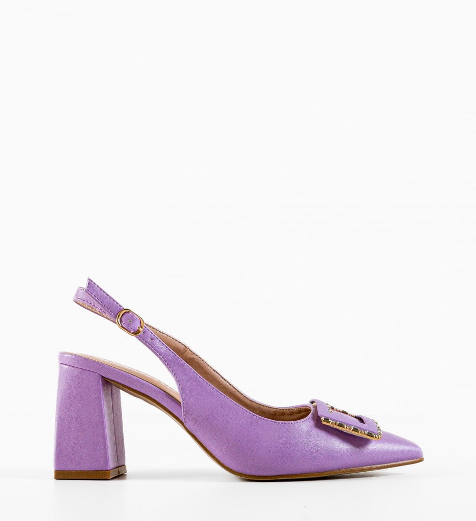 Pantofi Gentalya Mov cu Toc Eleganți - imagine 8