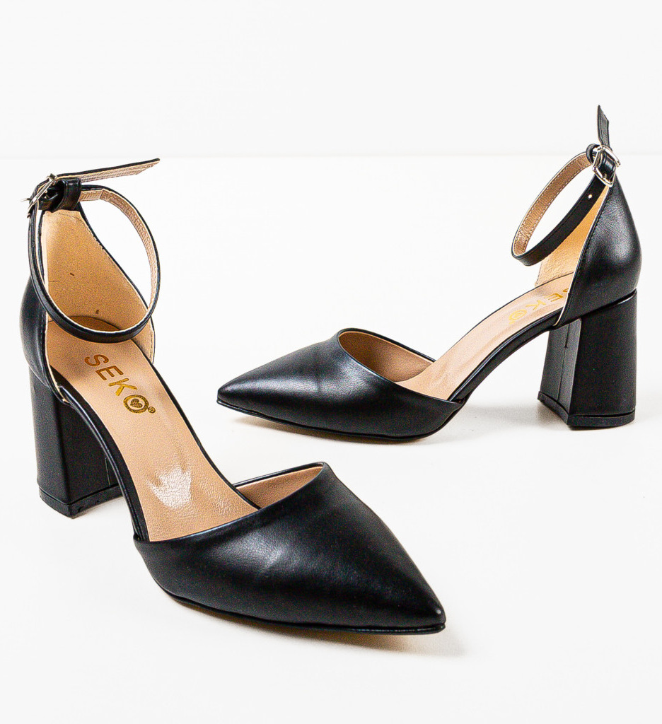 Pantofi Dama Marth Negri | Toc Eleganți - imagine 6