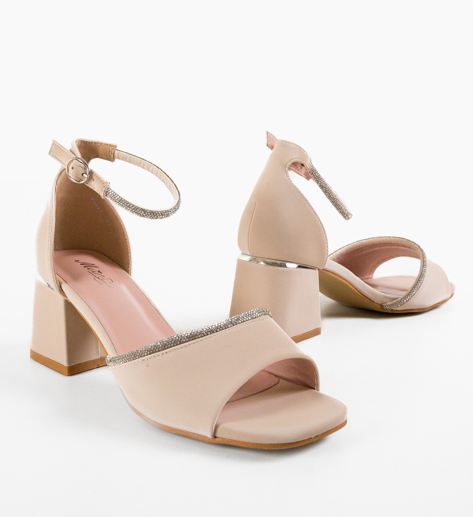 Sandale Karlie Bej cu Toc - Eleganta Versatila