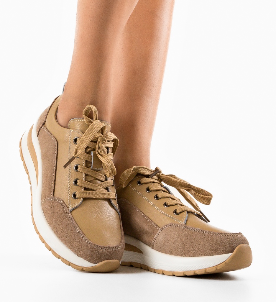 Sneakers Dama Likolas Bej | Stil Urban Confortabil