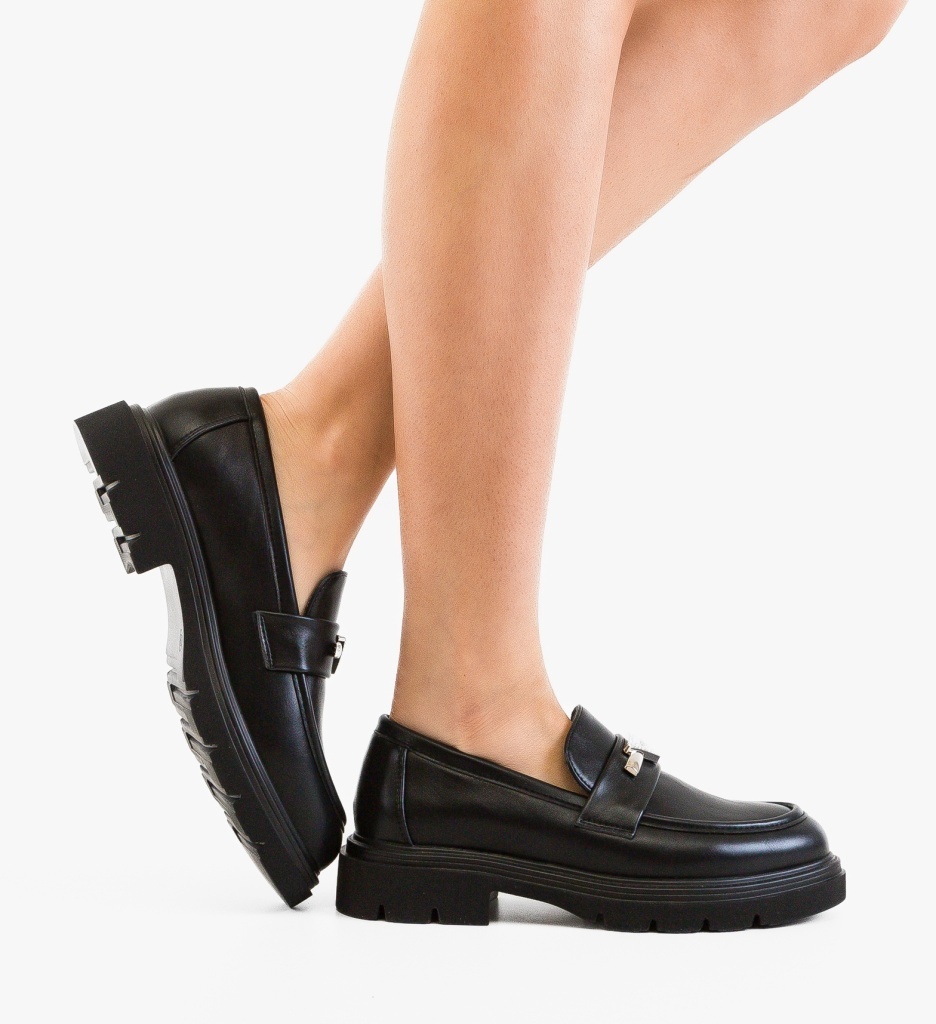 Pantofi Casual Dama Stende Negri Confortabili - imagine 2