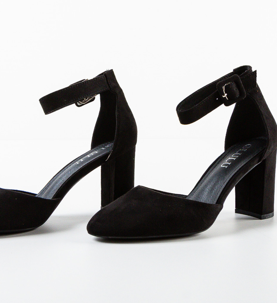 Pantofi dama Horn Negri eleganți cu toc - imagine 5