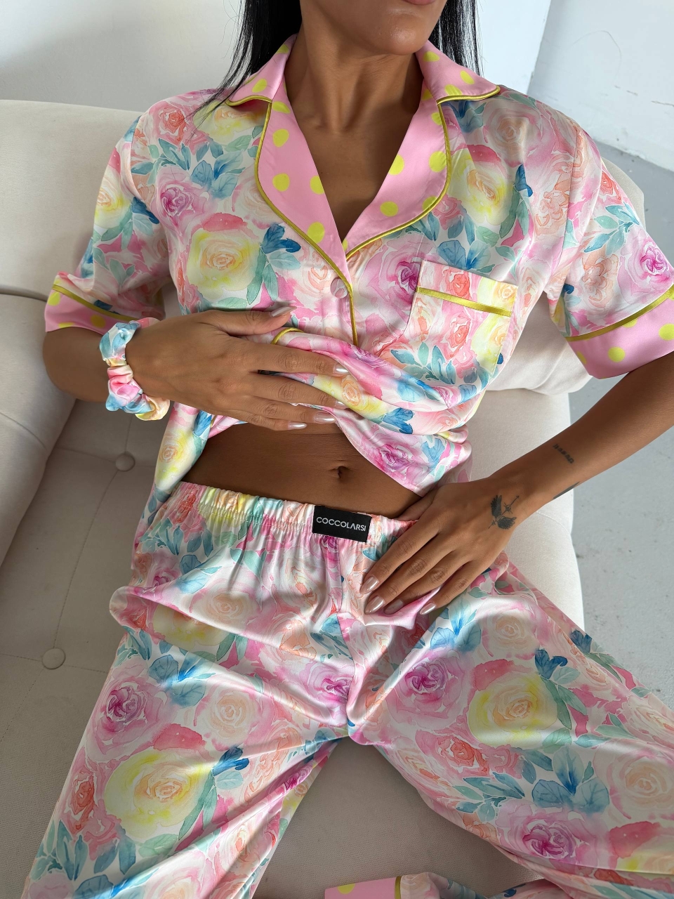 Set Pijama Dama 2 Piese Nasturi Delis - imagine 6