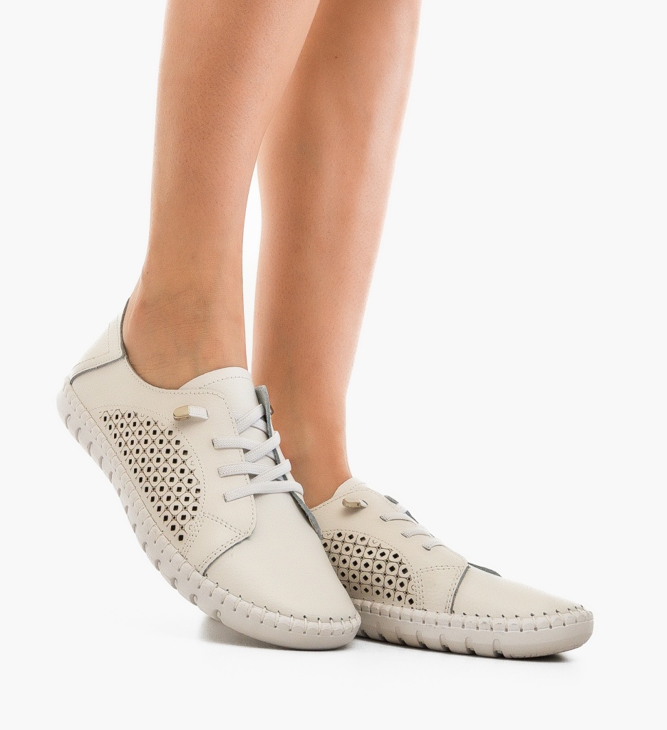 Pantofi Casual Rahima Albi - Confort și Stil
