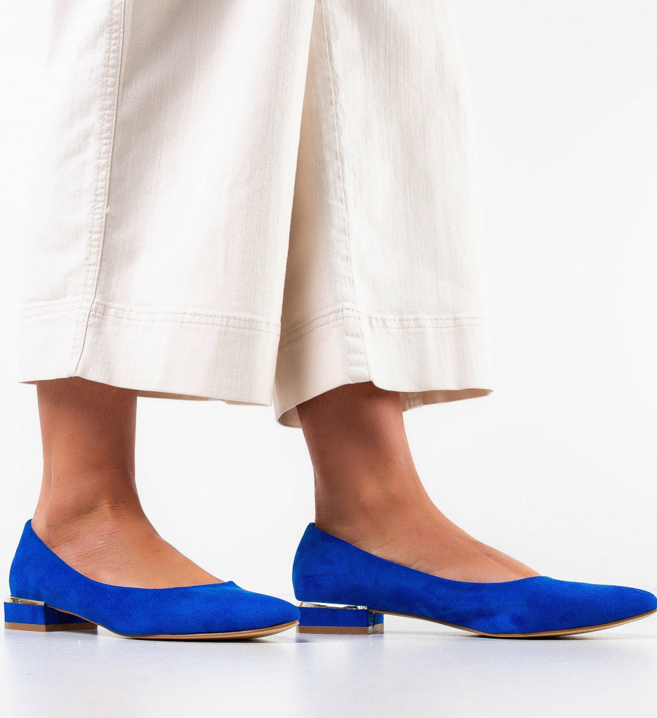 Pantofi Dama Albastri cu Toc Eleganți - imagine 5