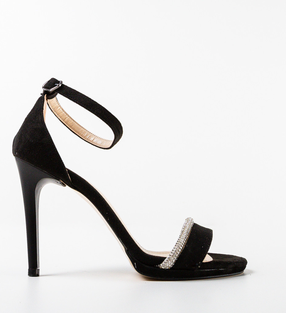 Sandale Crimson Negre | Eleganță și Stil - imagine 4