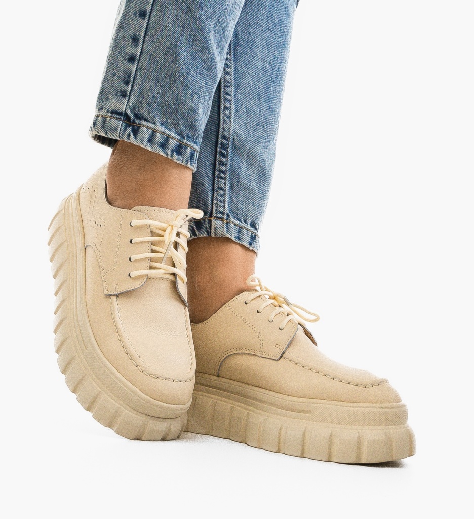 Pantofi Casual Loprem Bej - Confort și Stil - imagine 2