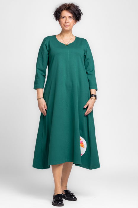 Rochie A-line Verde Pierino | Eleganță și Confort