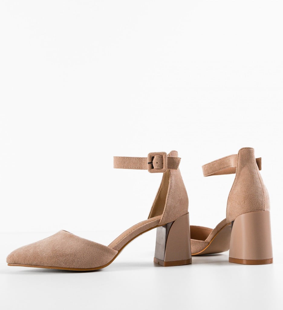 Pantofi dama Gora Bej cu toc elegant - imagine 12