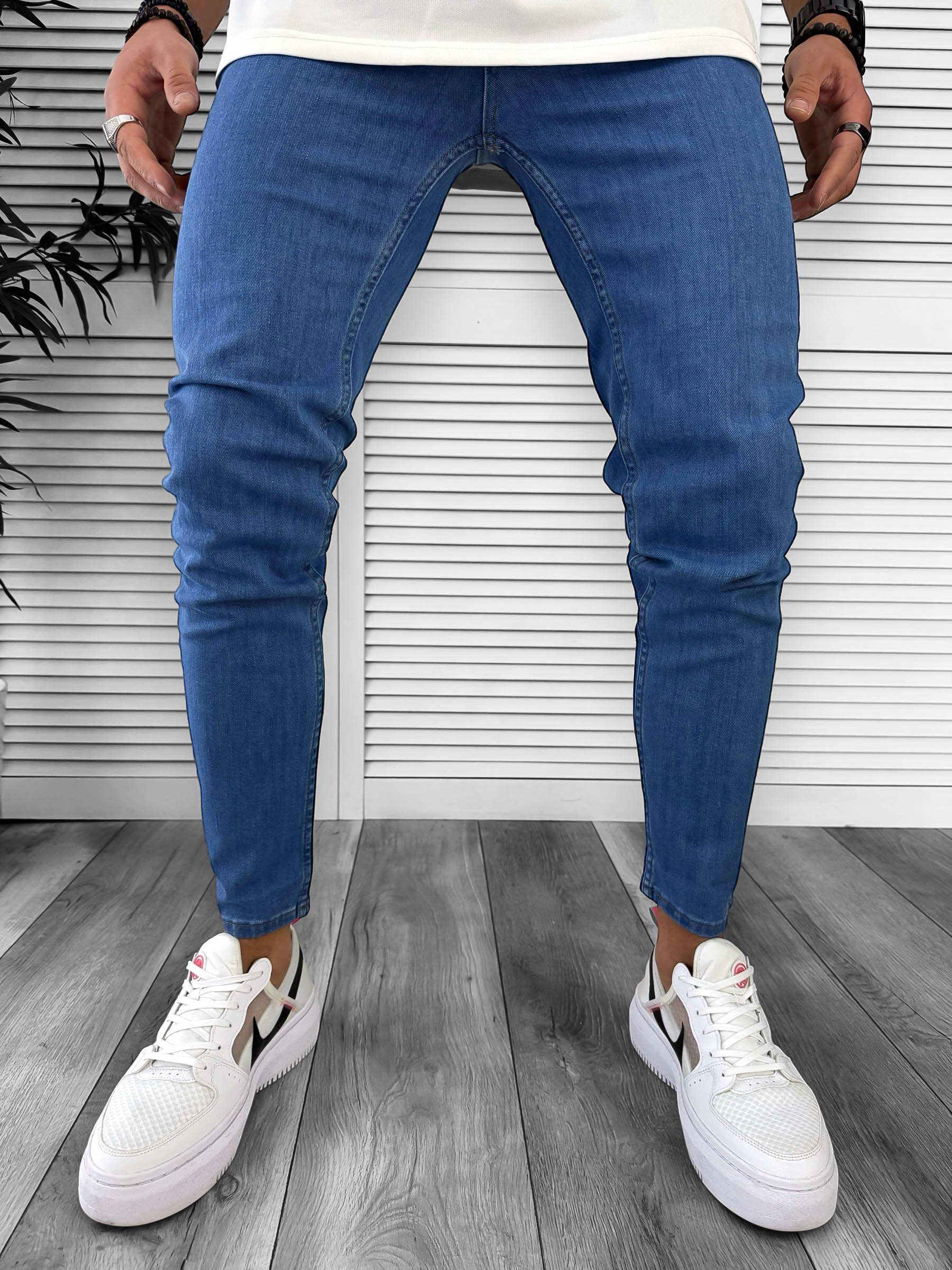 Blugi Barbati Conici Albastri - Stil Comod