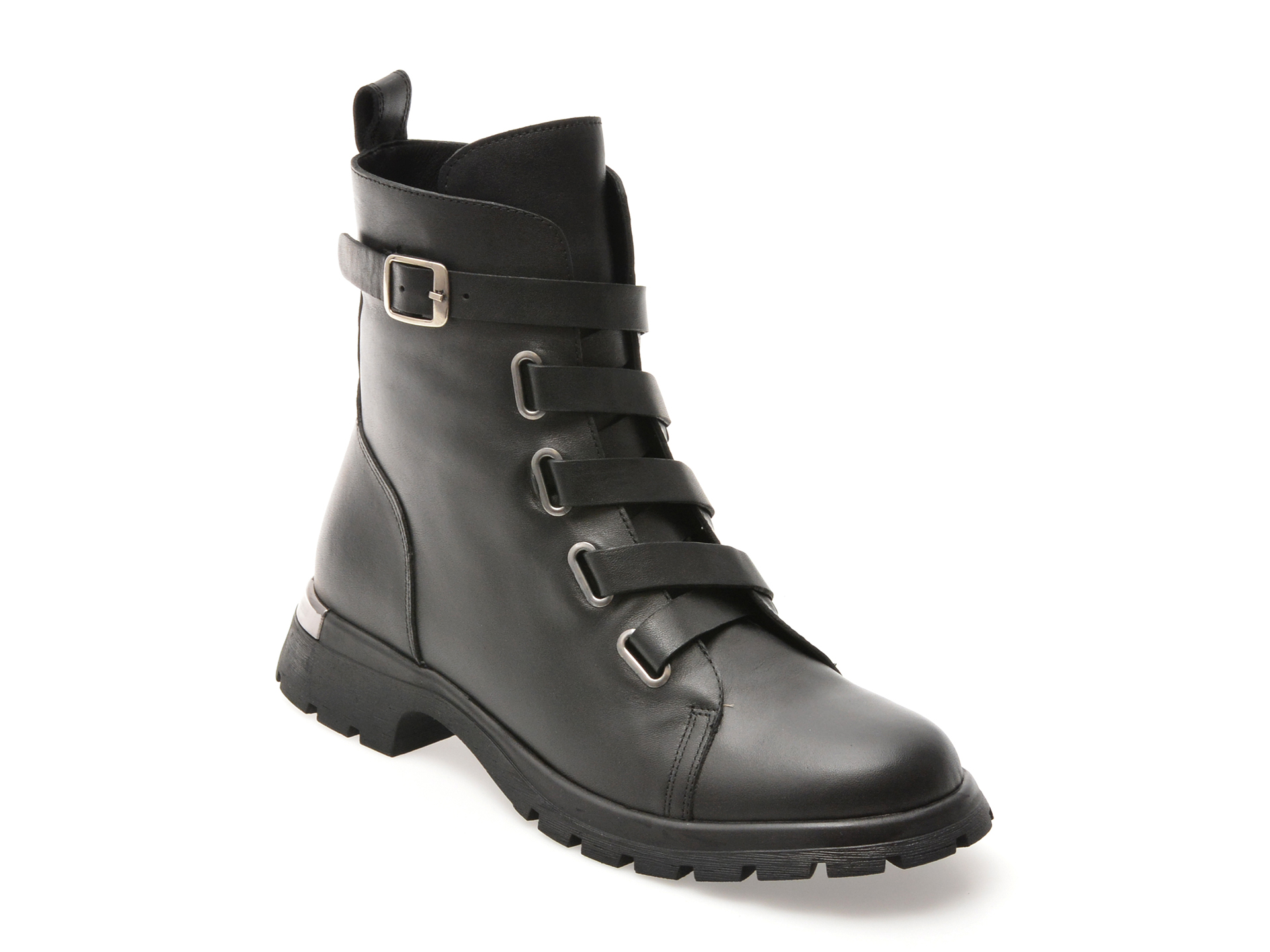 Image Ghete Negre Piele Naturală Elegantă