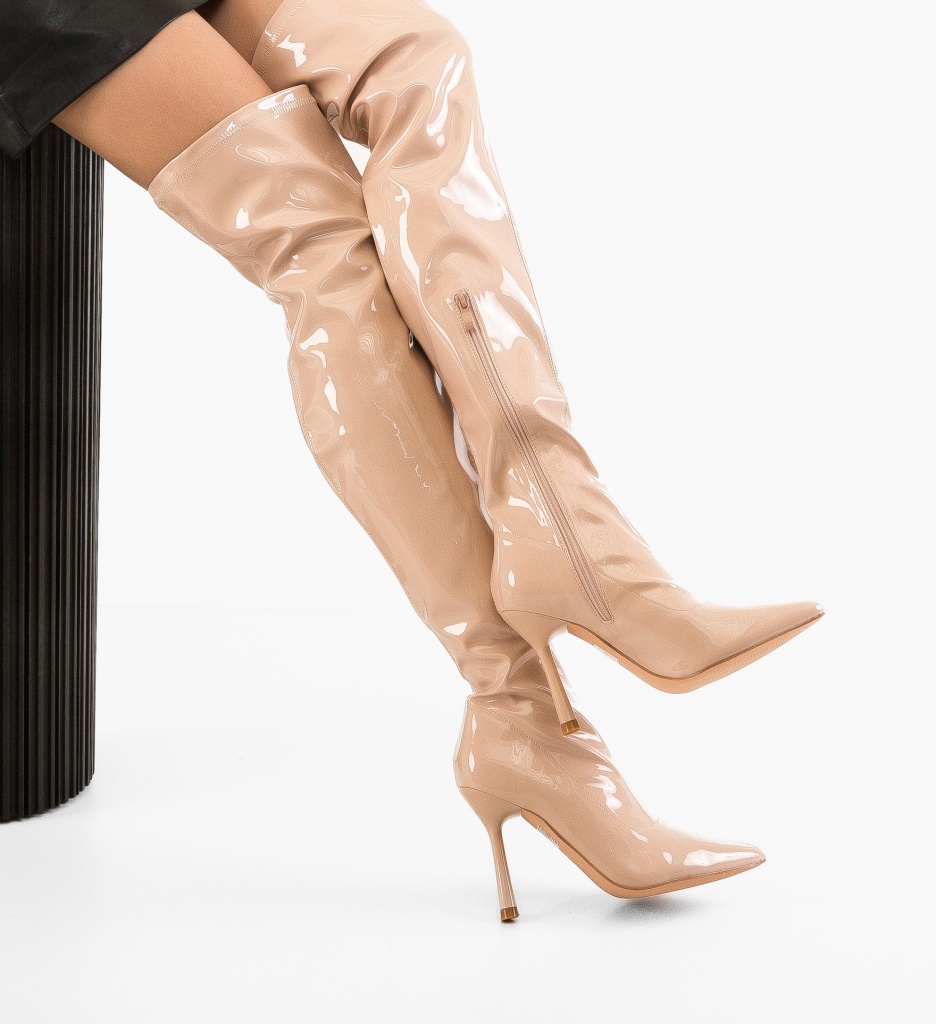 Cizme Dama Kavas Bej Elegante și Confortabile - imagine 2