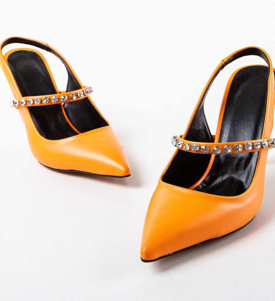Pantofi Ogal Portocalii cu Toc - Eleganță și Stil - imagine 6