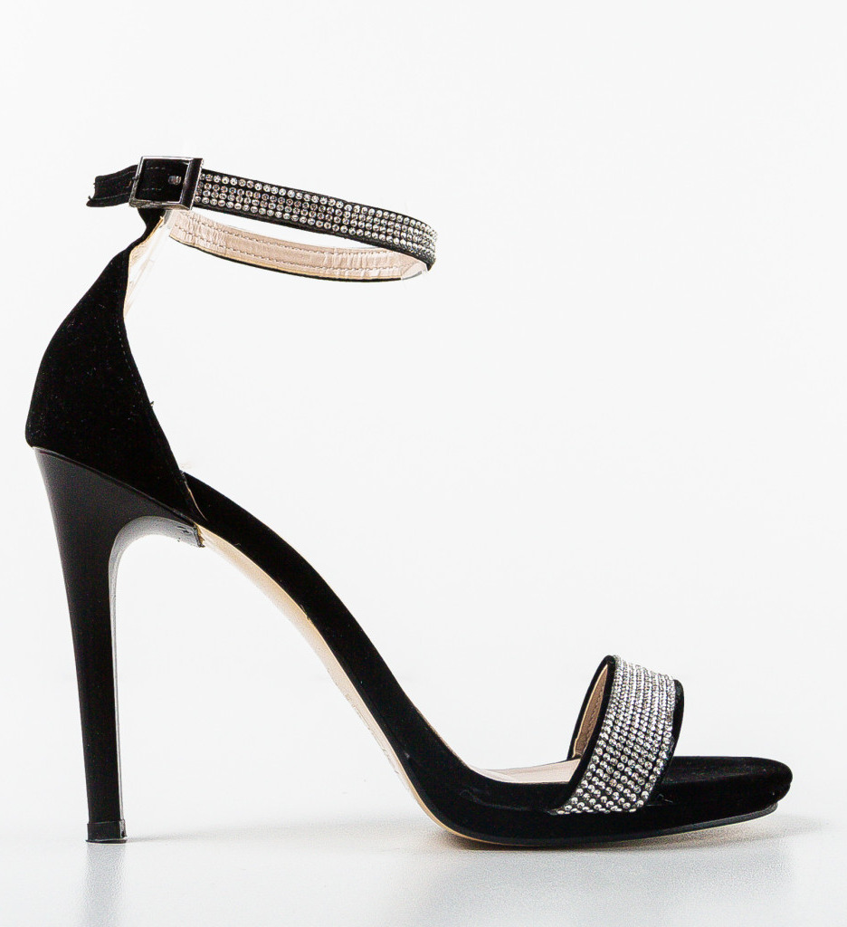 Sandale Mydabel Negre cu Toc Elegante - imagine 5