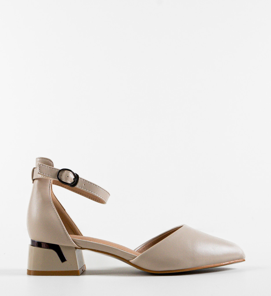 Pantofi Toc Zahra Bej - Eleganță Premium - imagine 5