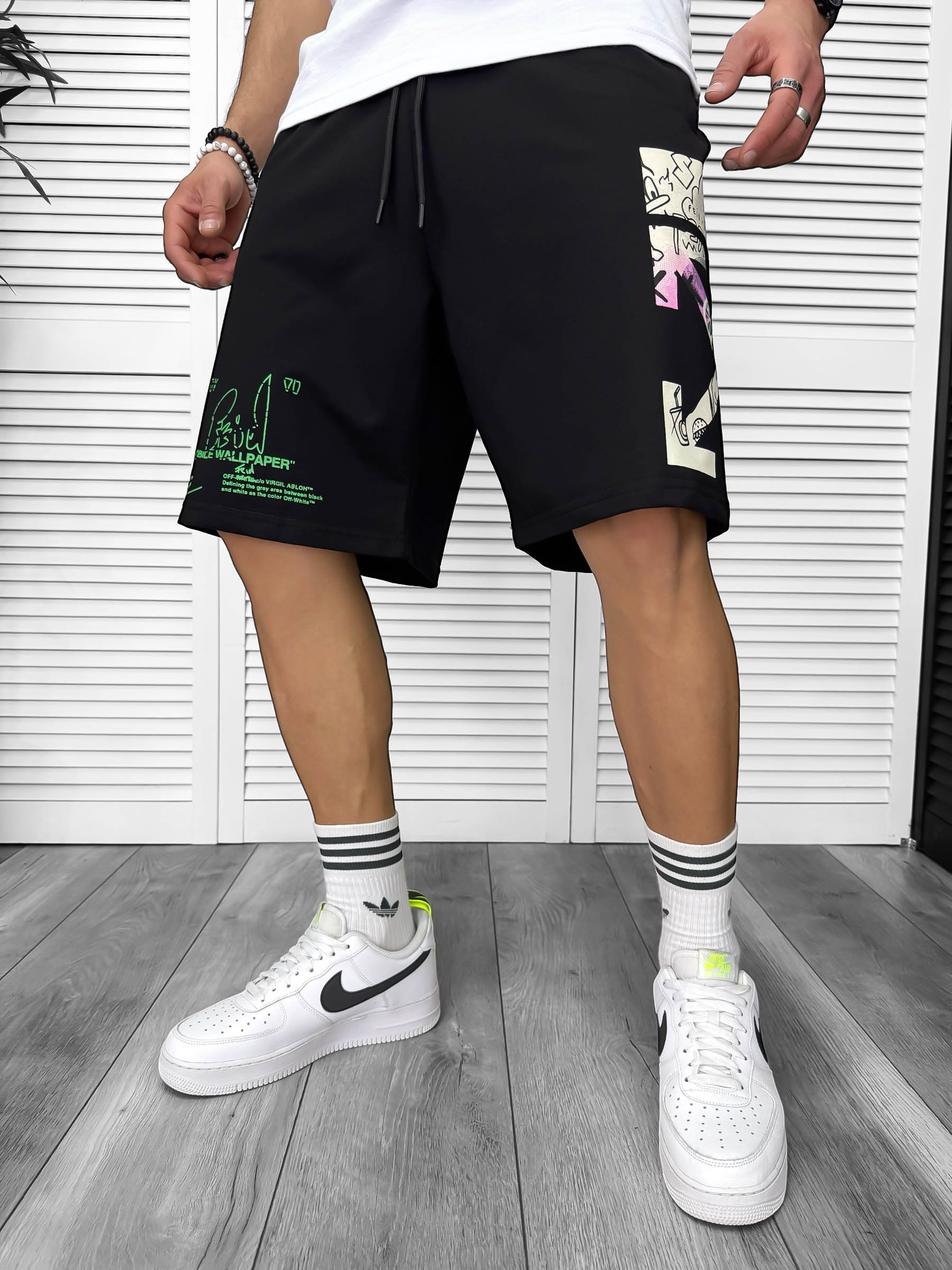 Pantaloni Scurti Trening Negri Barbati | Confort