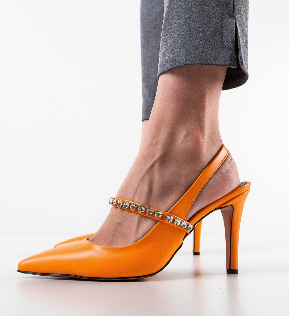 Pantofi Ogal Portocalii cu Toc - Eleganță și Stil - imagine 3
