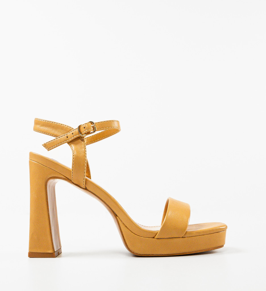 Sandale Toc Blythe Camel - Eleganță Feminină - imagine 4