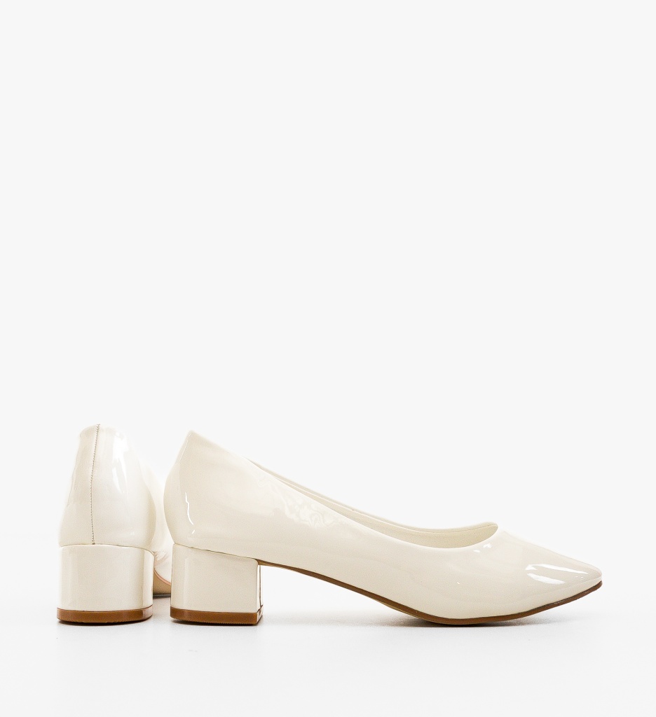 Pantofi Kubob Albi cu Toc Elegant - imagine 5