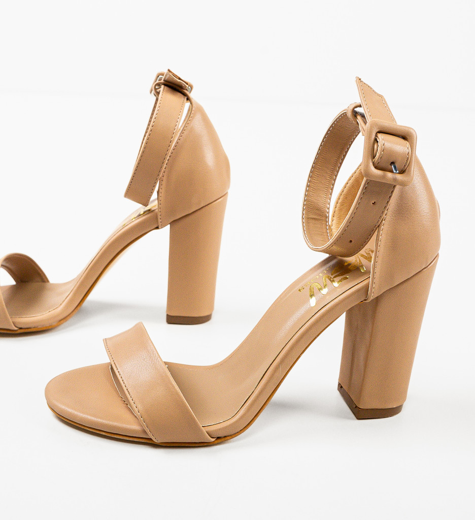 Sandale cu toc Hustony Nude - Eleganță și Stil - imagine 6