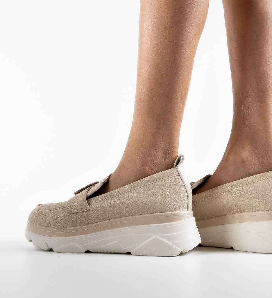 Pantofi Casual Dama Lonaza Bej - Confort și Stil - imagine 3