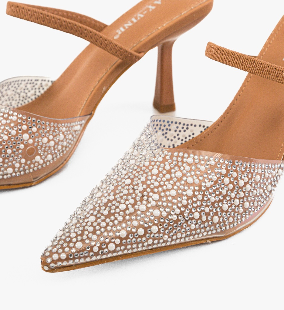 Pantofi Lopez Camel cu Toc Eleganți - imagine 5