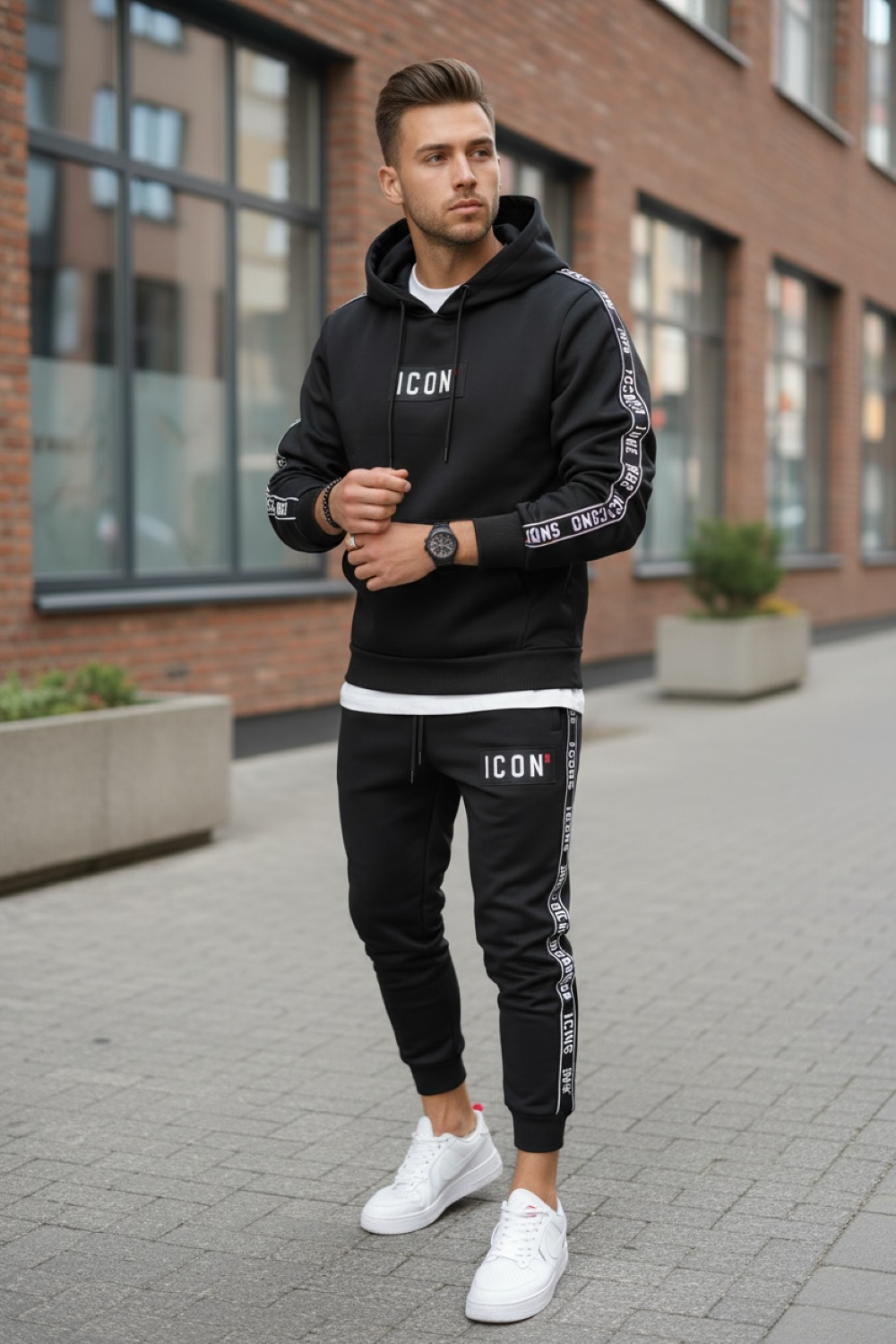 Trening Barbati Slim Fit Negru Premium