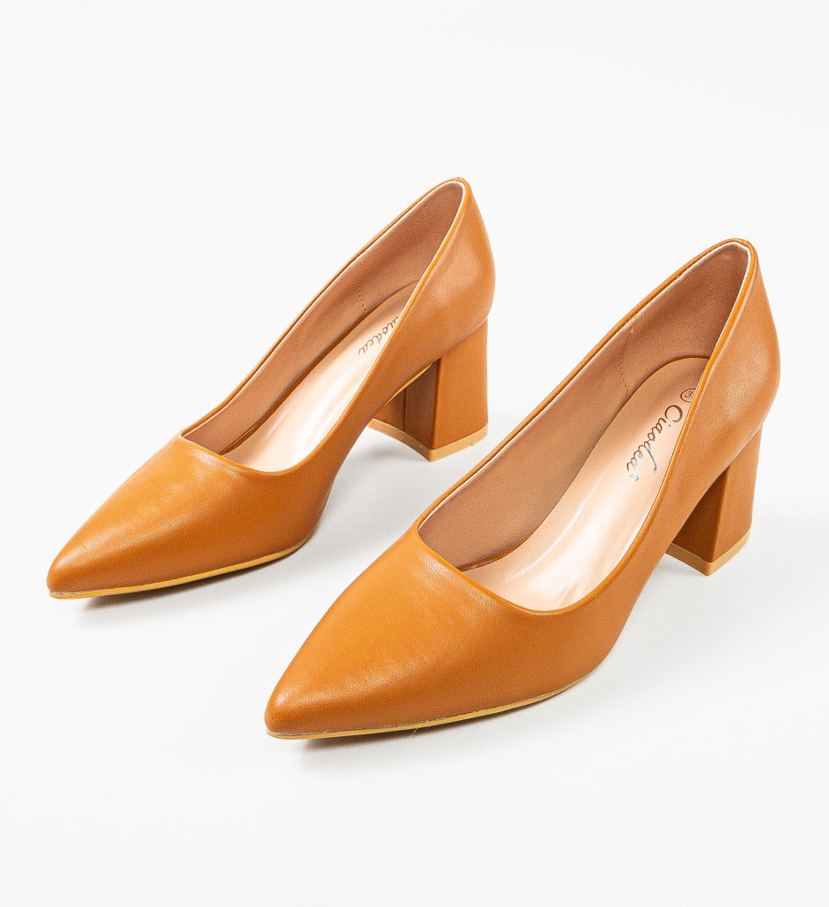 Pantofi cu toc Camel Trev - Eleganță și Stil - imagine 5