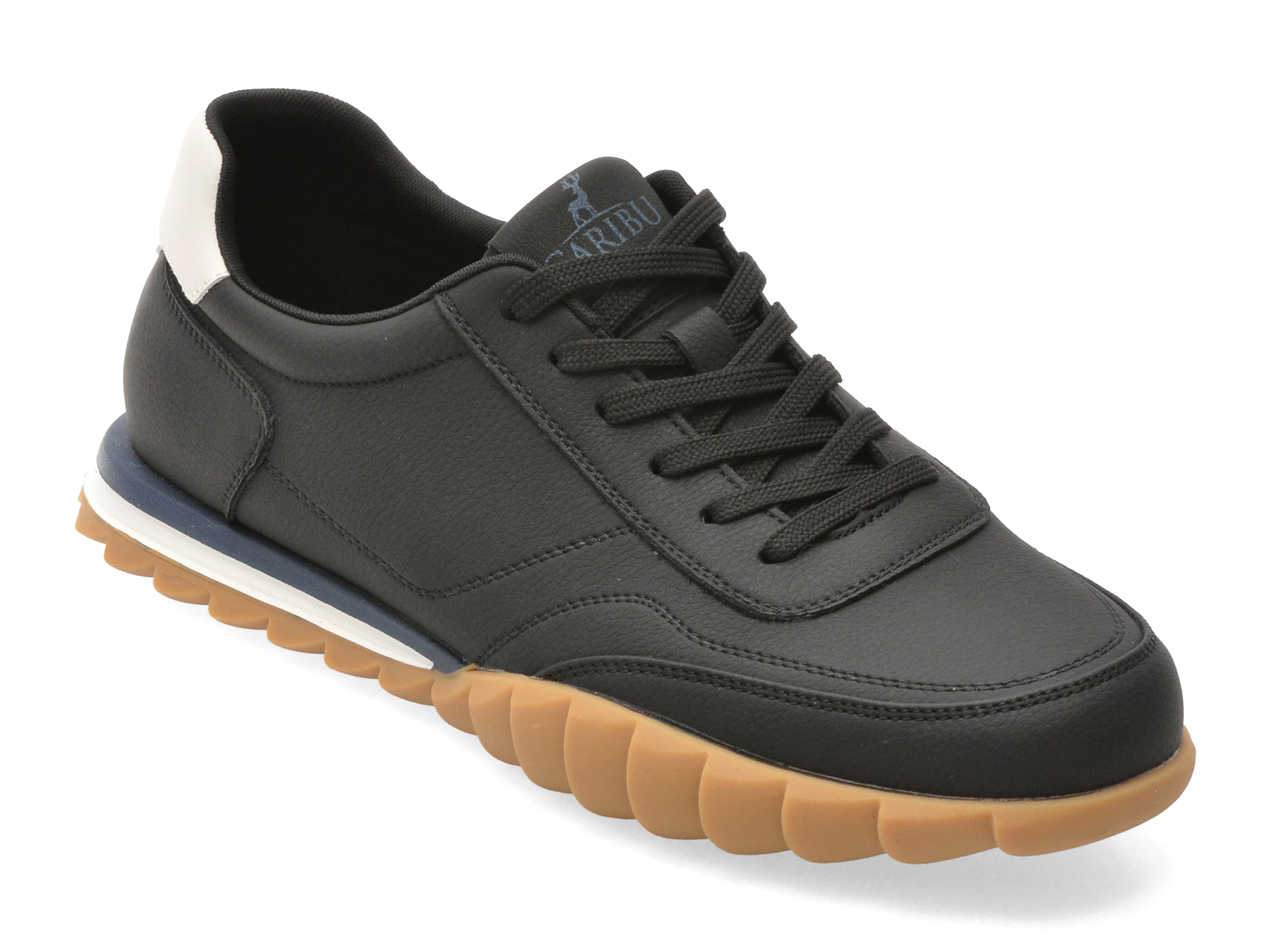 Pantofi CARIBU negri din piele naturală