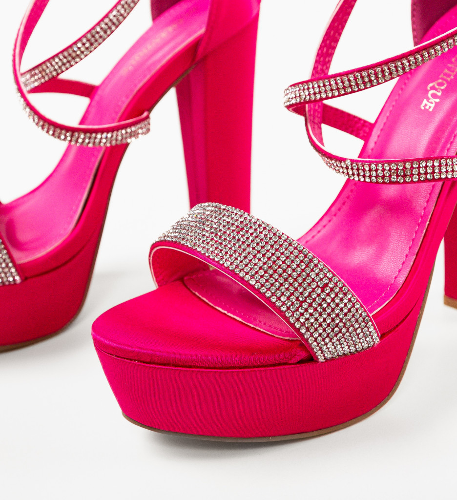Sandale cu Toc Taniqua Fuchsia | Accesoriul Perfect - imagine 10