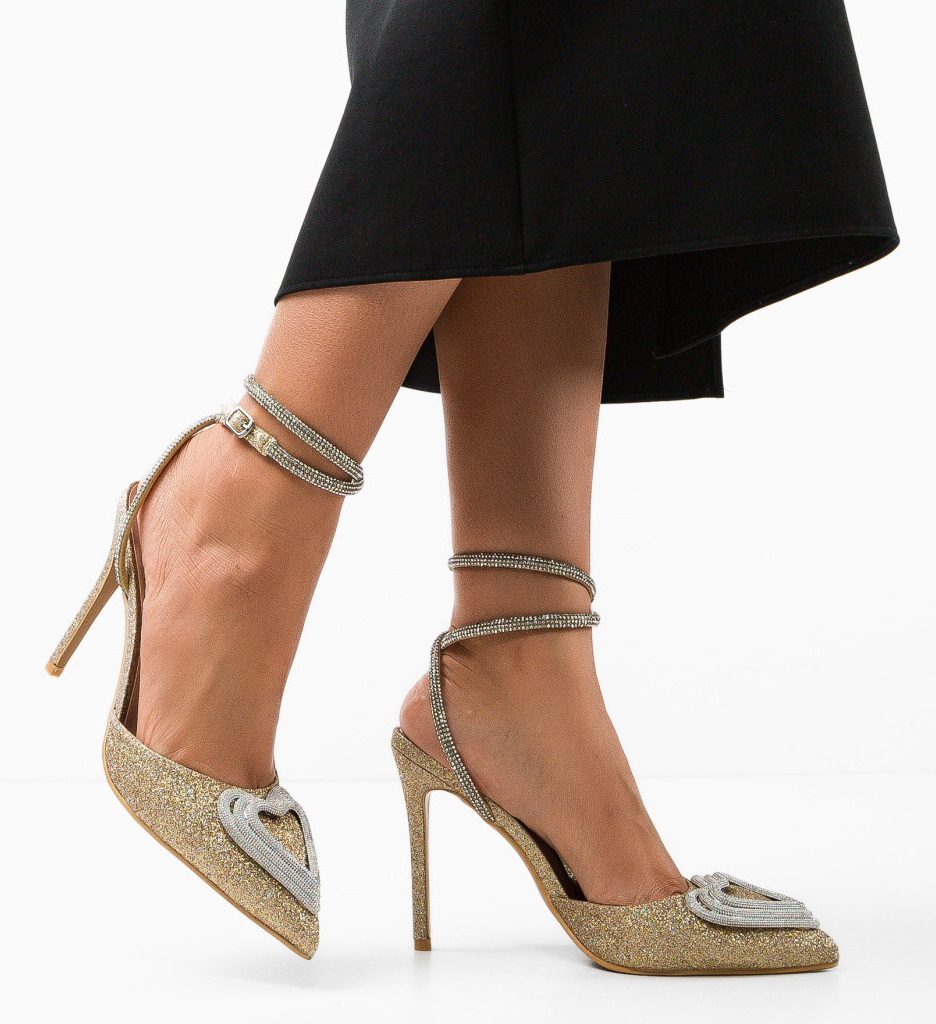 Pantofi Dama Jeuness Aurii - Eleganță și Stil - imagine 2