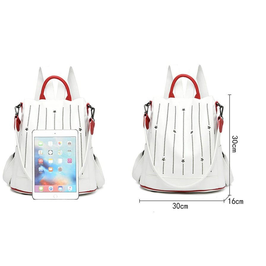 Rucsac Dama Pfy Lea Antifurt, 2-in-1 Alb - imagine 6