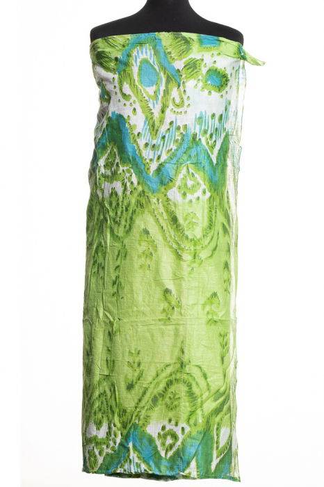 Pareo 2 în 1 Shopika | Verde/Caramiziu - imagine 1