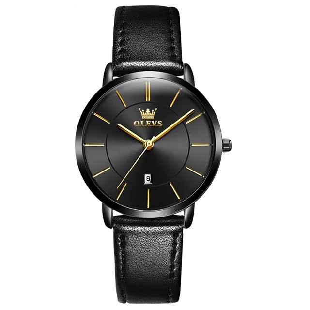 Ceas Dama Olevs CS1561 Negru Piele Naturala