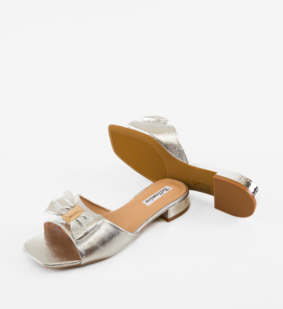 Papuci Dama Izaak Argintii - Eleganta si Confort - imagine 5