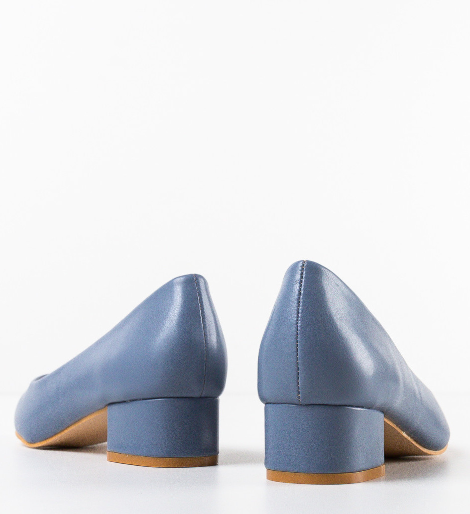Pantofi Dama Rudd Albastri cu Toc Elegant - imagine 7