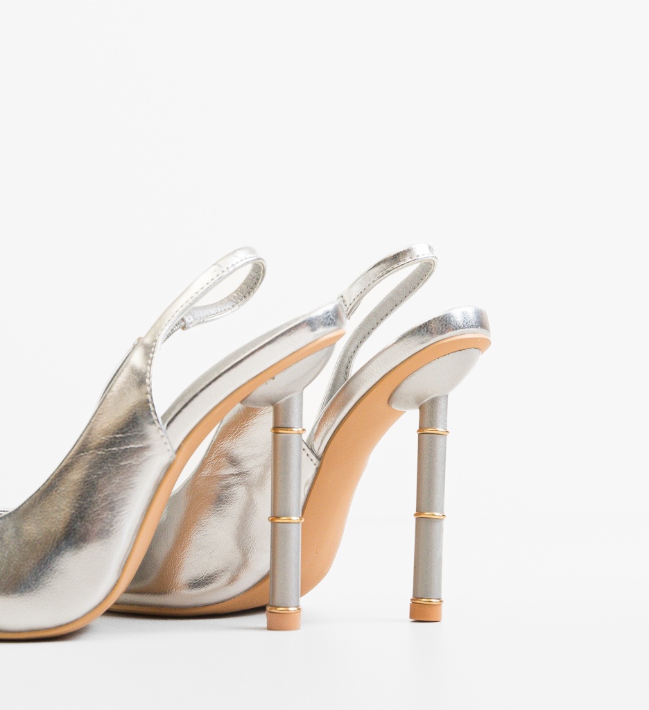 Pantofi Dama Bates Argintii - Eleganță și Stil - imagine 4