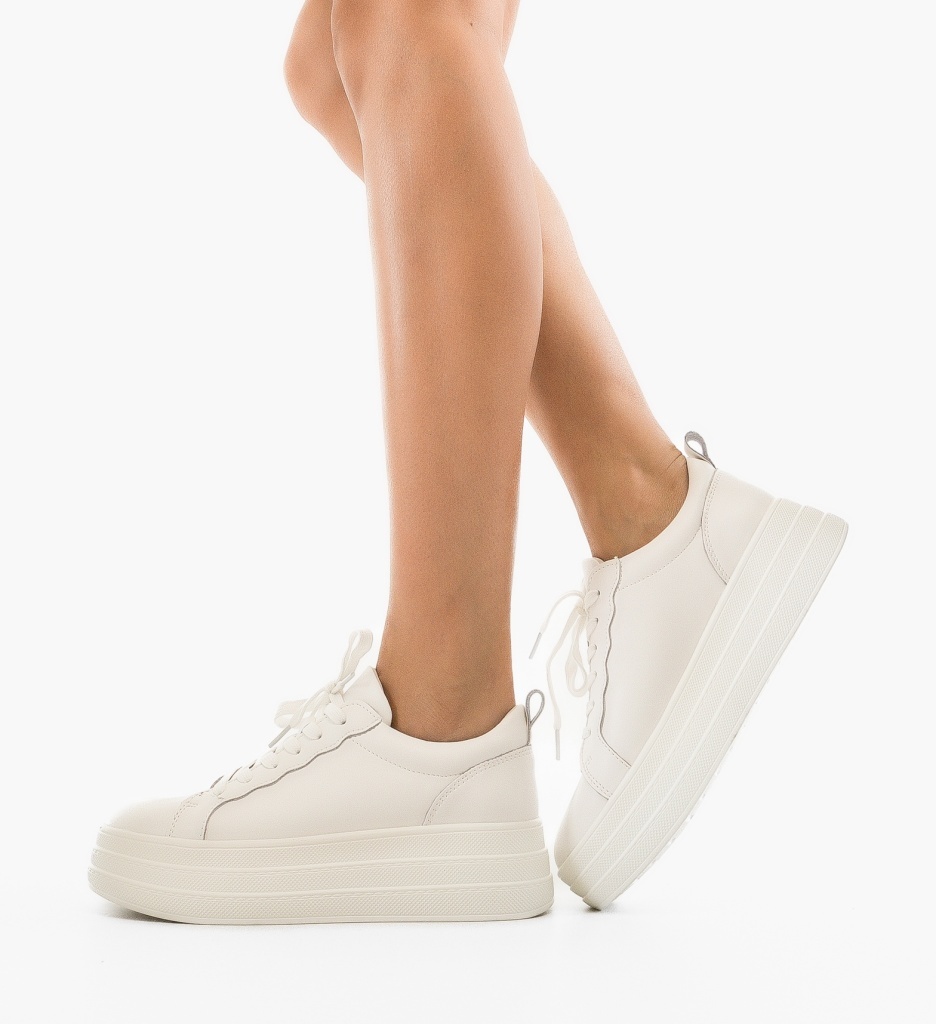 Sneakers Dama Praka Albi - Confort și Stil