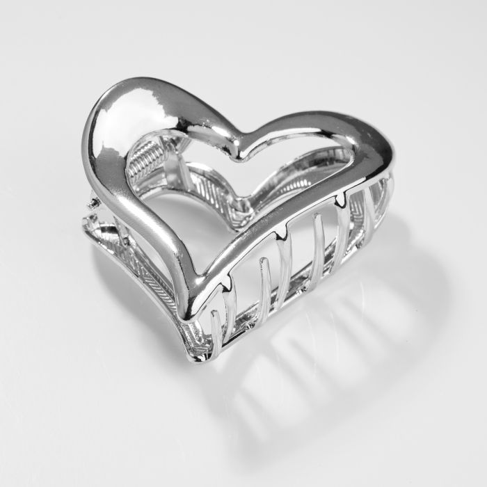 Clamă Păr Inimă Argintie Shopika | Fixare Elegantă