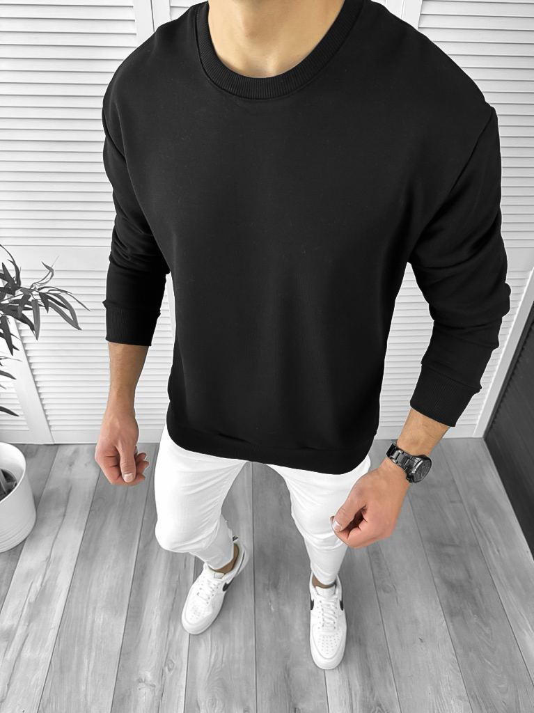 Bluza Barbati Neagra Oversize K224 - Stil Casual Elegant