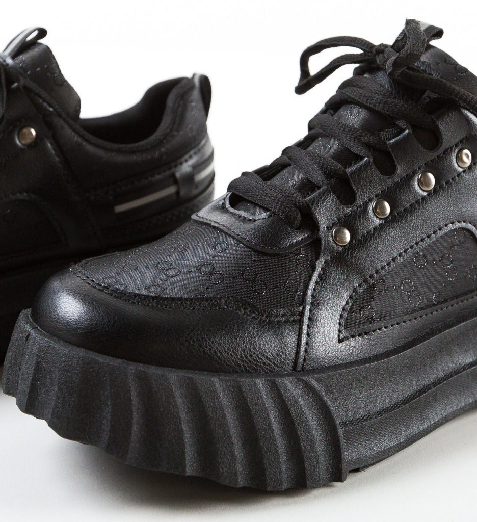 Sneakers Dama Aditya Negru - Confort si Stil - imagine 8