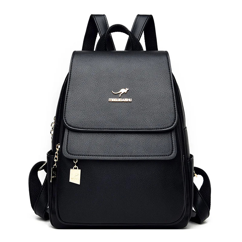 Rucsac dama Adelina GT968 negru, cu multe buzunare