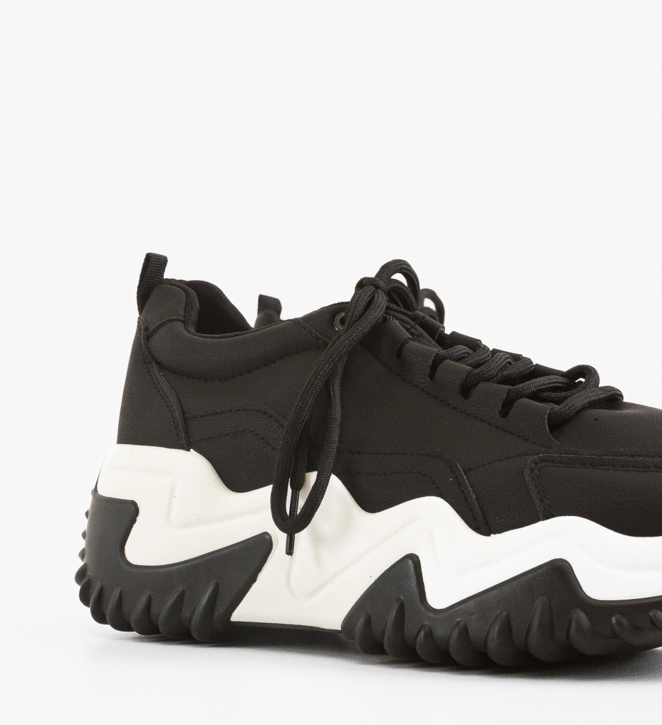 Sneakers Dama Montaez Negri | Confort Urban - imagine 4