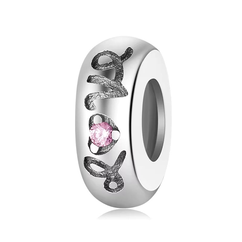 Charm Argint Love Delis, Placat cu Rodiu
