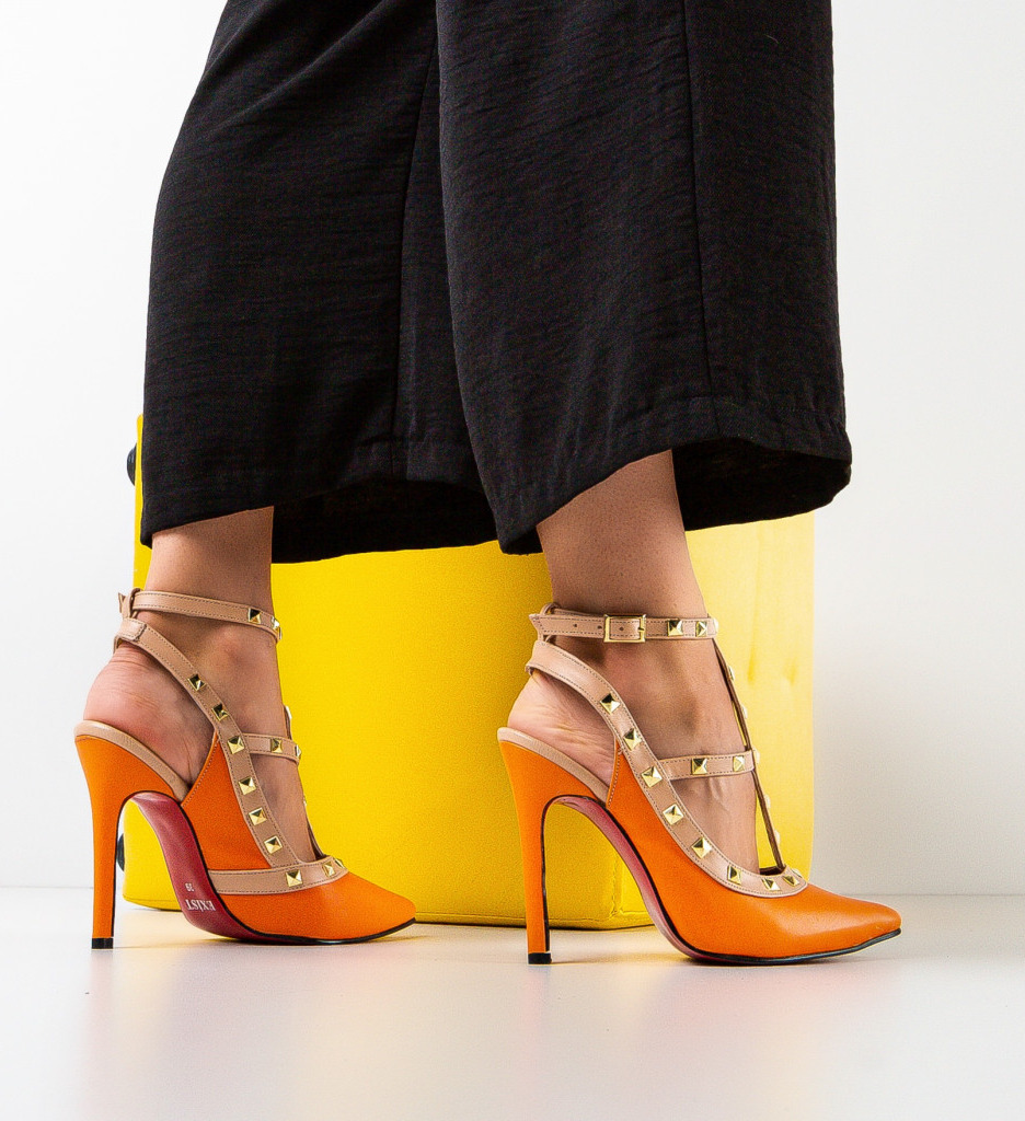 Pantofi dama Habile Portocalii - Eleganță și Stil - imagine 2