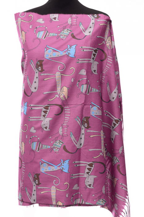 Esarfă Casmir Shopika Pisicute Roz - 69.99 RON - imagine 1