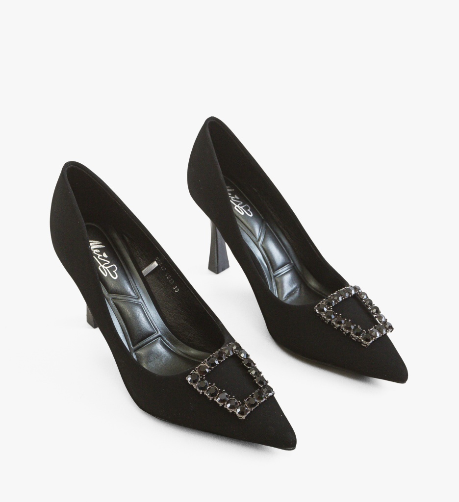 Pantofi Dama Galeo Negri Eleganți cu Toc - imagine 5