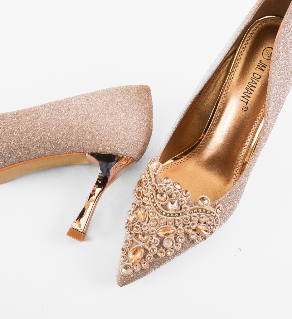 Pantofi Stiletto Dama Laurie Aurii - Eleganță Premium - imagine 6